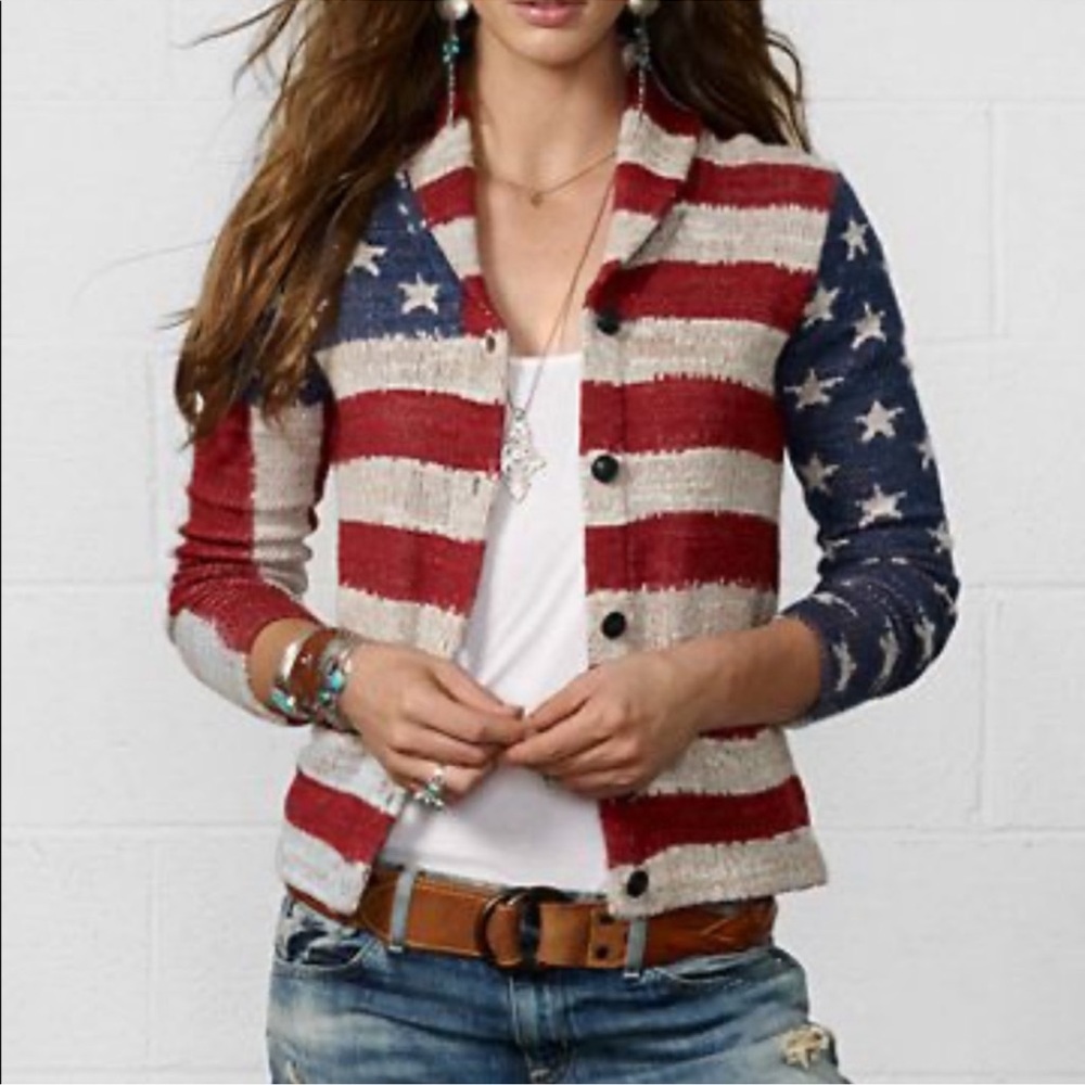 Ralph Lauren Denim & Supply American Flag Sweater Cardigan size xs - Picture 13 of 13
